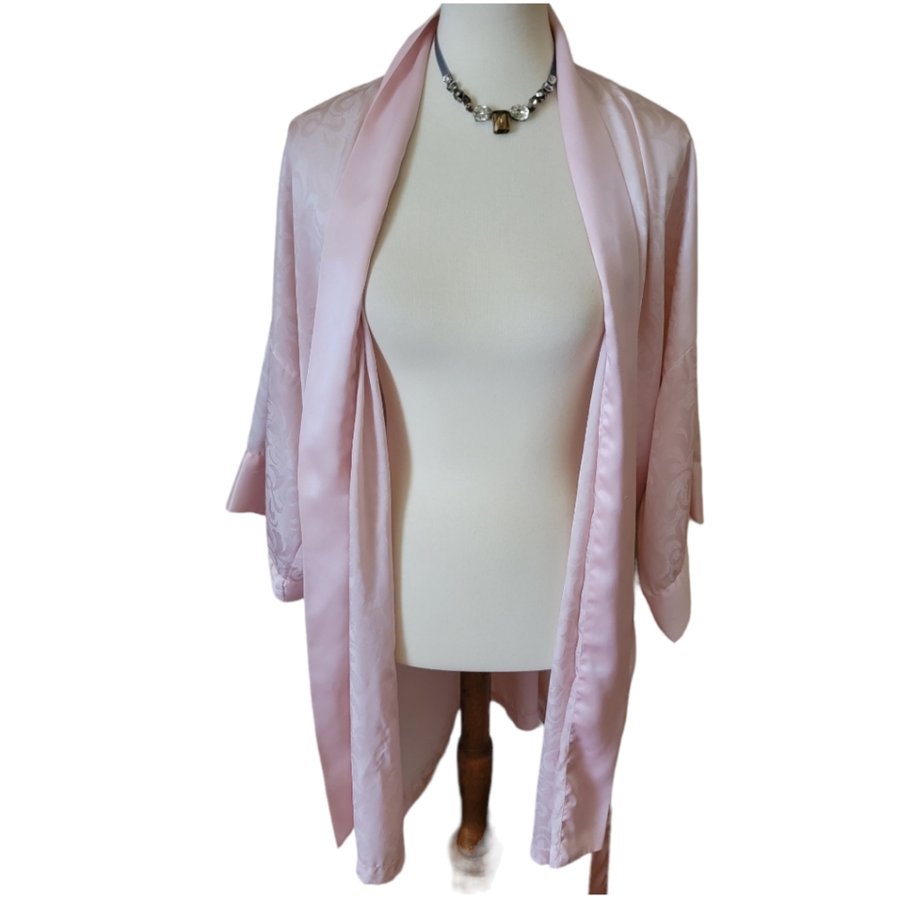 VICTORIA'S SECRET | Vintage 80's 90's Gold Label Pink TIe Front Robe - Picture 9 of 10